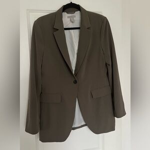 H&M Beige Gray Blazer Sz 8